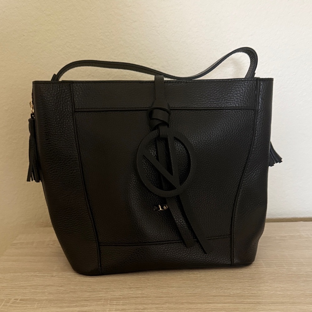 Valentino Black Leather Tote Bag